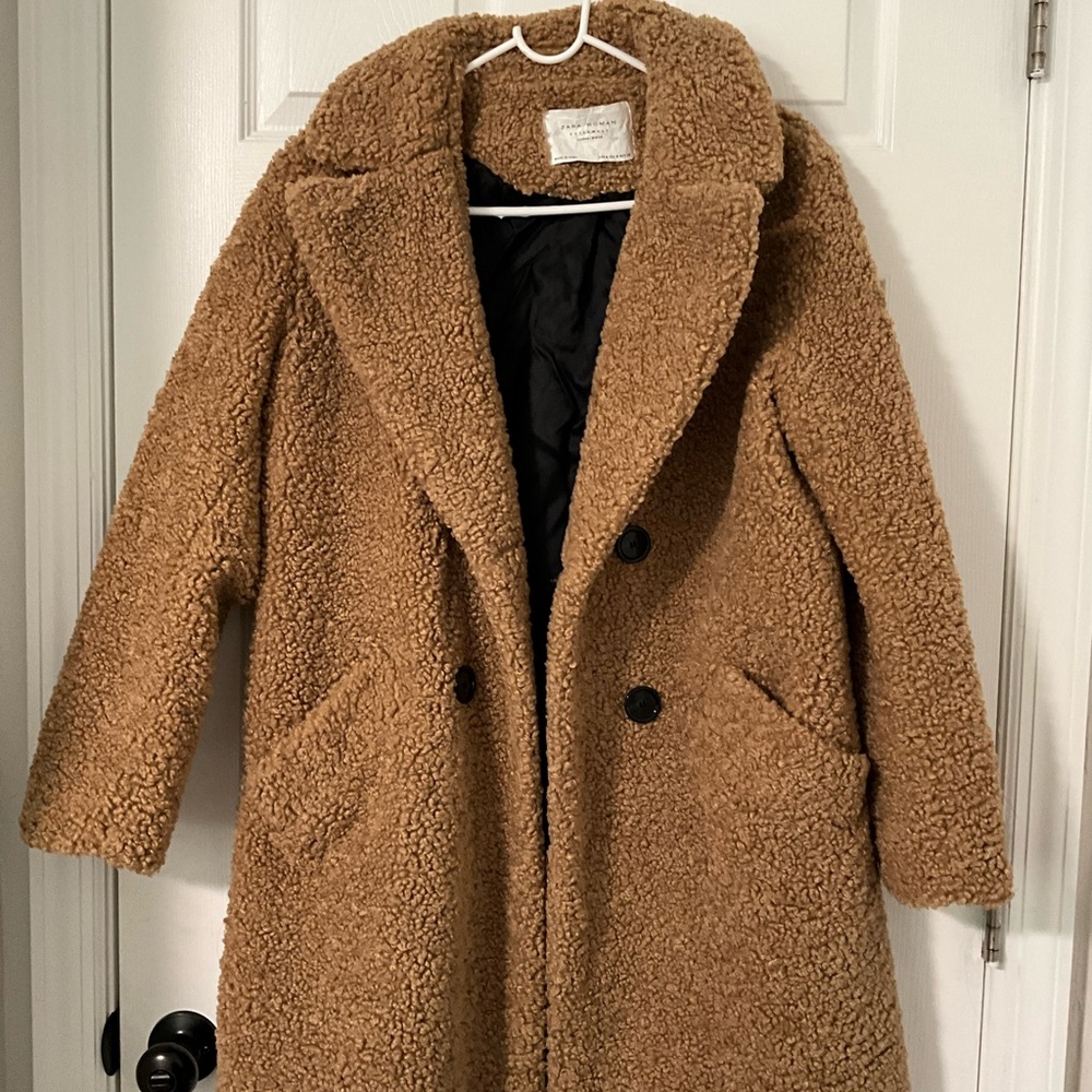Zara Tan Teddy Coat